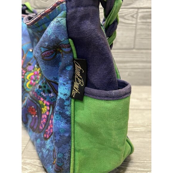 Laurel Burch Dog Tote Bag Purse Shoulder Handbag Braided Strap Colorful Puppies - Picture 7 of 11